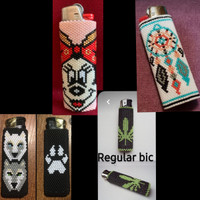 Beaded lighter case's