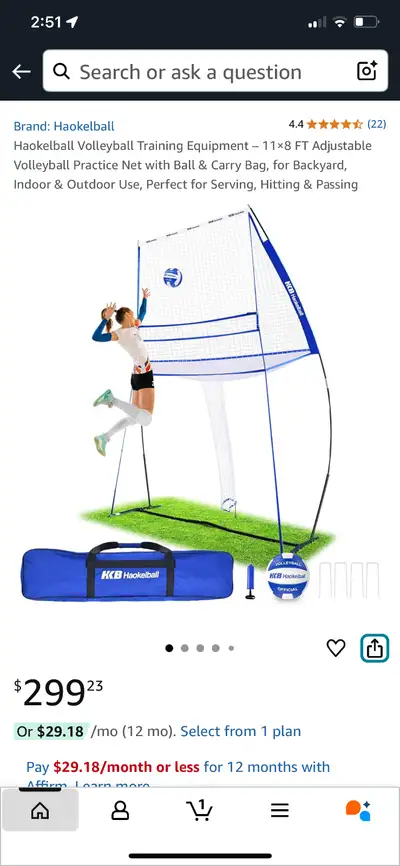 *NEW* and 40% off Amazon’s price! Haokelball Volleyball Training Equipment - 11x8 Adjustable Volleyb...
