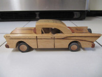 Solid Wood Hand Carved 57 Chevrolet Made In Cuba Circa 1980s