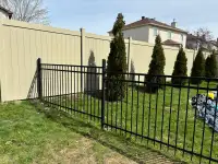 Black metal fencing 