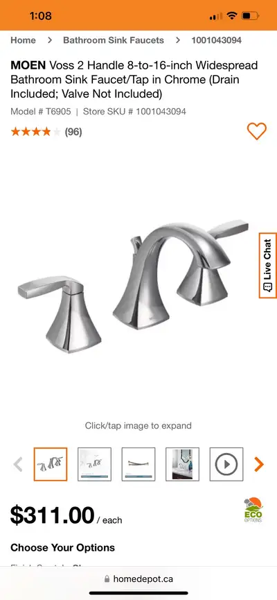 MOEN Voss 2 Handle 8-to-16-inch Widespread Bathroom Sink Faucet/, View more