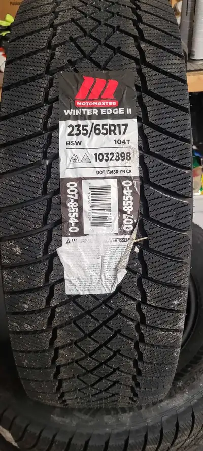 Brand new set of Motomaster Winter Edge 2 SUV winter tires. Size: 235/65/17 $750 firm