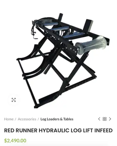 RED RUNNER HYDRAULIC LOG LIFT INFEED works awesome with firewood processor and seen people use it wi...