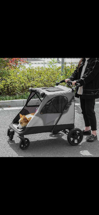  Pet Stroller Foldable Cat Dog Jogging Stroller w/ Adjustable