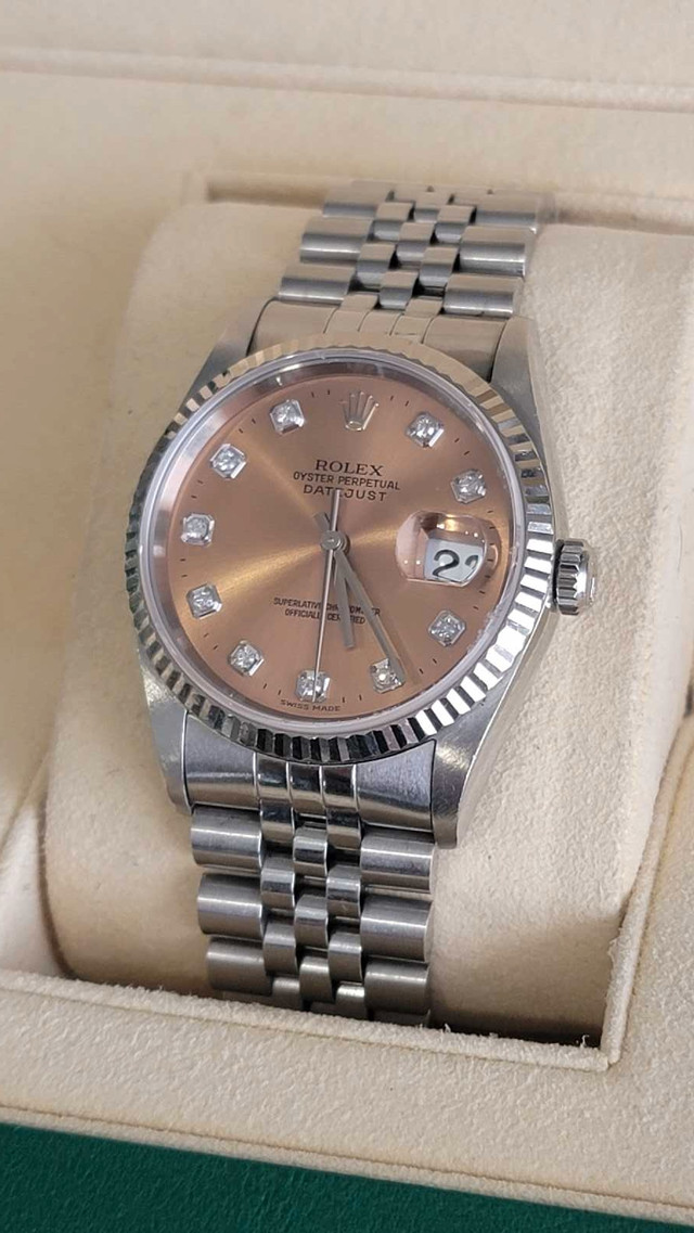 36mm Rolex Datejust Diamond Champagne Dial 18k  in Jewellery & Watches in Mississauga / Peel Region