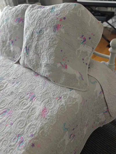 girls unicorn bedding double bed quilt, View more