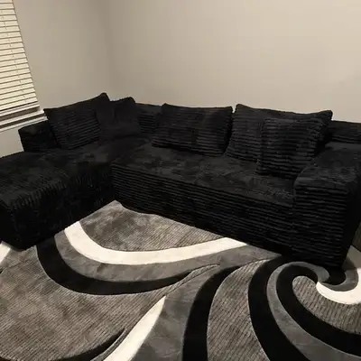 L Shaped Corduroy Pull Out Storage Sofa Bed with Free Delivery , View more