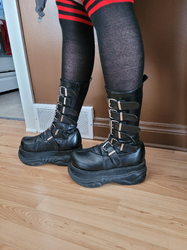 Demonia Boots, Size 10 in Women's - Shoes in Winnipeg - Image 3