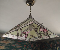 Light Fixture - Tiffani, Pyramid Shaped Pendant, Pastel Colors