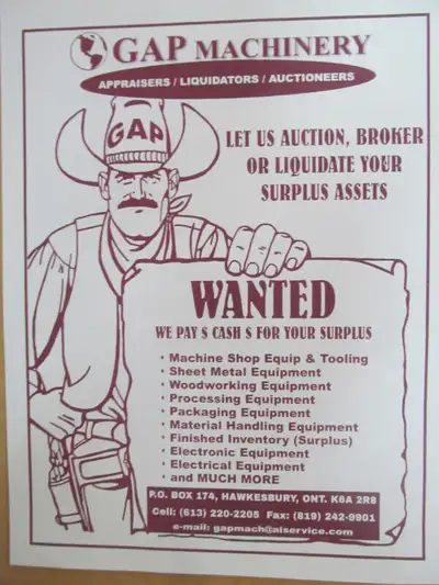 LOOKING FOR MACHINE SURPLUS, View more