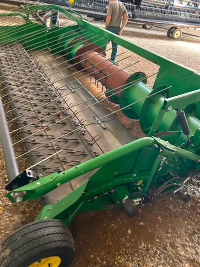 2013 and 2011 John Deere 615P Pickup headers. Very low acres. 7 belt pickups. Crop Catcher Stored in...