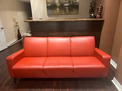 Red Leather Sofa, View more