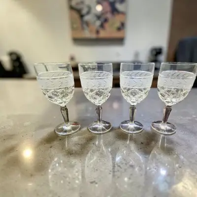 Vintage Crystal Wine Glasses, View more