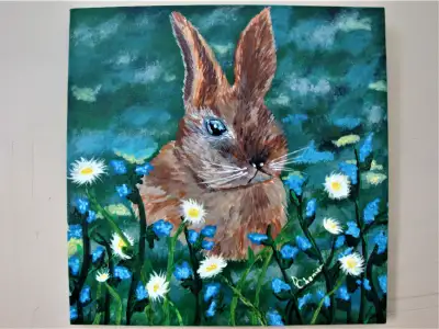 Lil' Brown Rabbit, acrylic painting, View more