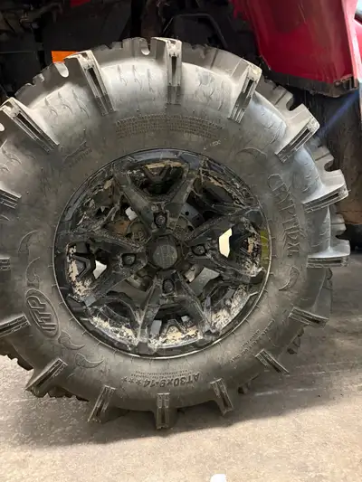 Set of four Cryptid XL tires on rims. 30x9-14. Off of a 2024 XMR 850. Only used for 250 kms. Asking...