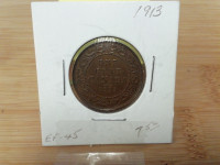 1913 Canada one cent EF-45 coin!!!