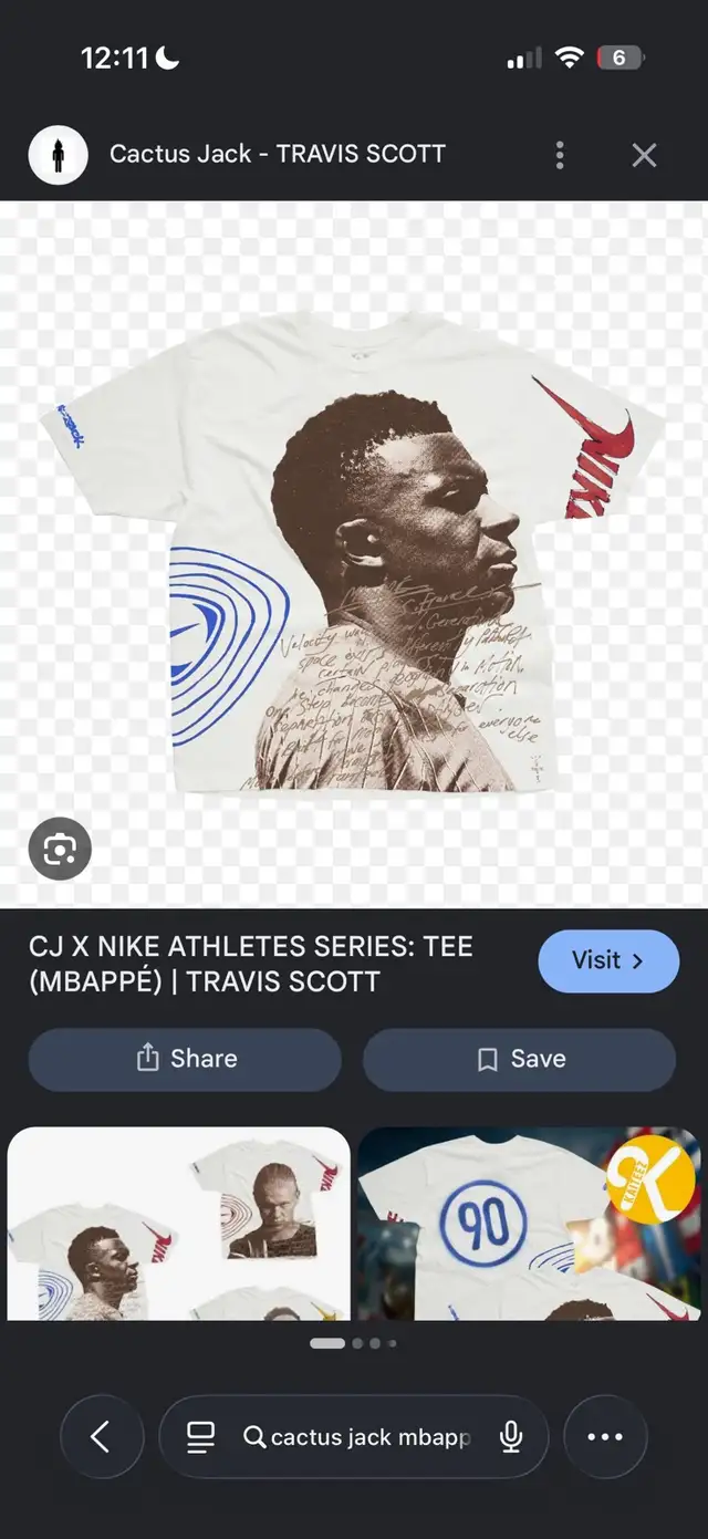 cactus Jack x mbappe t shirt  in Men's in City of Toronto - Image 4