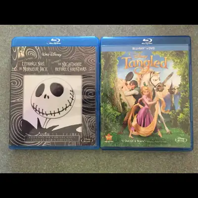 Disney blurays EUC The Nightmare Before Christmas Tangled , View more