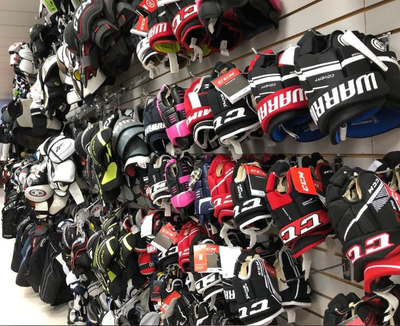 New used hockey equipment: skates helmets pants gloves shoulders, View more
