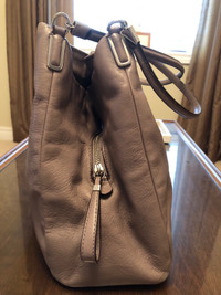 COACH Taupe/Mauve Pebbled Leather Madison Phoebe Bag Purse