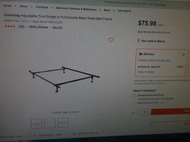 SINGLE METAL BED FRAME in Beds & Mattresses in Kitchener / Waterloo - Image 3
