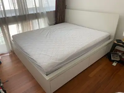 IKEA Malm King Size Bed Frame/ 2 Drawers White, View more