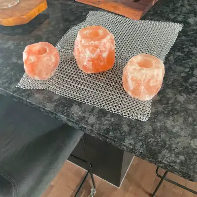 3- Pink Himalayan Salt Tea Light Holders all for 20.00, View more