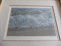 Robert Bateman Surf and Sanderlings Ltd Edition Print - 1979