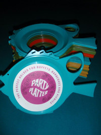 Vintage Plastic Picnic Party Platters for Plate and Cup