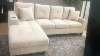 Sectional Sofa with Cup Holders, View more