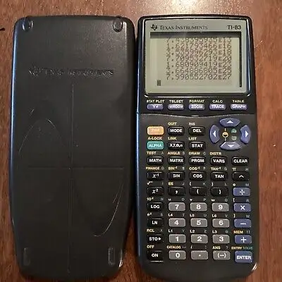 Texas Instruments TI-83 Plus Graphing Calculator Black (83PL/TBL/1L1/A) W/Cover Black In good condit...