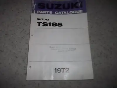 For sale: Original Used 1972 Suzuki 185 Parts Catalogue in good condition.... This book show both th...