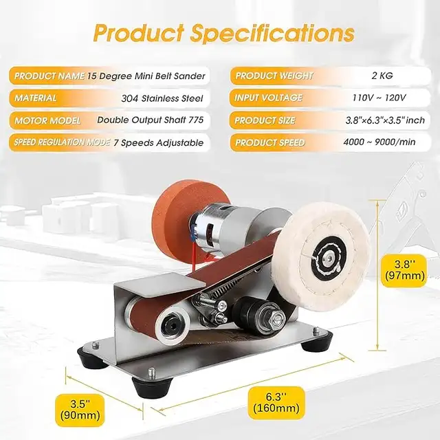 New 3-in-1 Mini Belt & Knife Sharpener 7 Speed in Power Tools in City of Toronto - Image 2