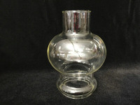 VARIOUS  CLEAR  GLASS OIL  LAMP CHIMNEYS  VINTAGE