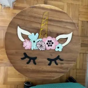 Thailand Hand-Painted Wooden Unicorn Stool, View more