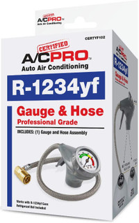 Air Conditioner Recharge Gauge and Hose Dispenser,  R1234yf