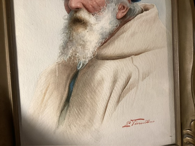 Orig Antique Watercolour Portrait by Antonio Enrico Fiorentino  in Arts & Collectibles in Belleville - Image 3