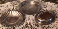 VINTAGE ROGERS , KING’S PLATE SILVER.   BOWL, TRAY, COVERED DISH