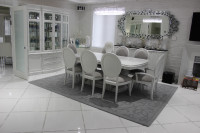 High End White Modern Traditional Dining Room Set