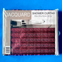 NEW Jacquard brand shower curtain zebra print Pink 70 X 72"