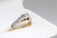 NEW 14 K, YELLOW & WHITE GOLD. SOLITAIRE PLUS DIAMOND RING SALE.