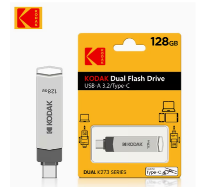 KODAK USB 3.2 Flash Drive | 256GB/128GB Options, Type-C Connector for Data Transfer and Storage Bran...