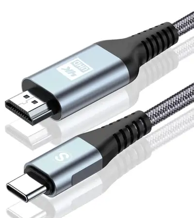 USB C to HDMI Cable 20FT 4K@30Hz,sweguard HDMI to USB C Nylon Br, View more