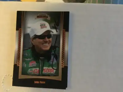 John force NHRA drag racing legend signed card 15 time champion
