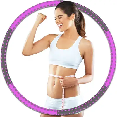 BRAND NEW, OPEN BOX SOFT ELASTIC HOOLA HOOP, HOME TRAINING, DETACHABLE, EASY TO STORE, UPGRADED STAI...