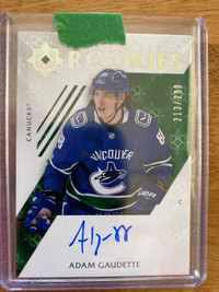 2018-19 UD Ultimate Collection Rookies AUTO  Adam Gaudette /299