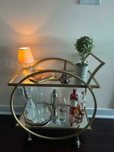 Rolling bar cart can be used as a hall table, View more