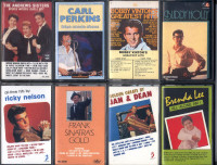 8 cassettes audio d'artistes anglophone des années '50s