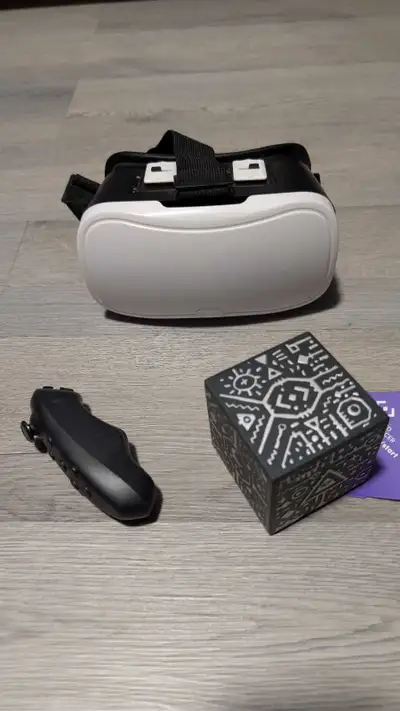 mobile VR headset with remote and merge cube, View more