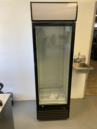 New 24” single door glass fridge